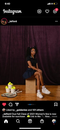 an instagram photo of a woman with a tennis racket